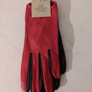 GAP Pink & Black Color-Blocked Gloves